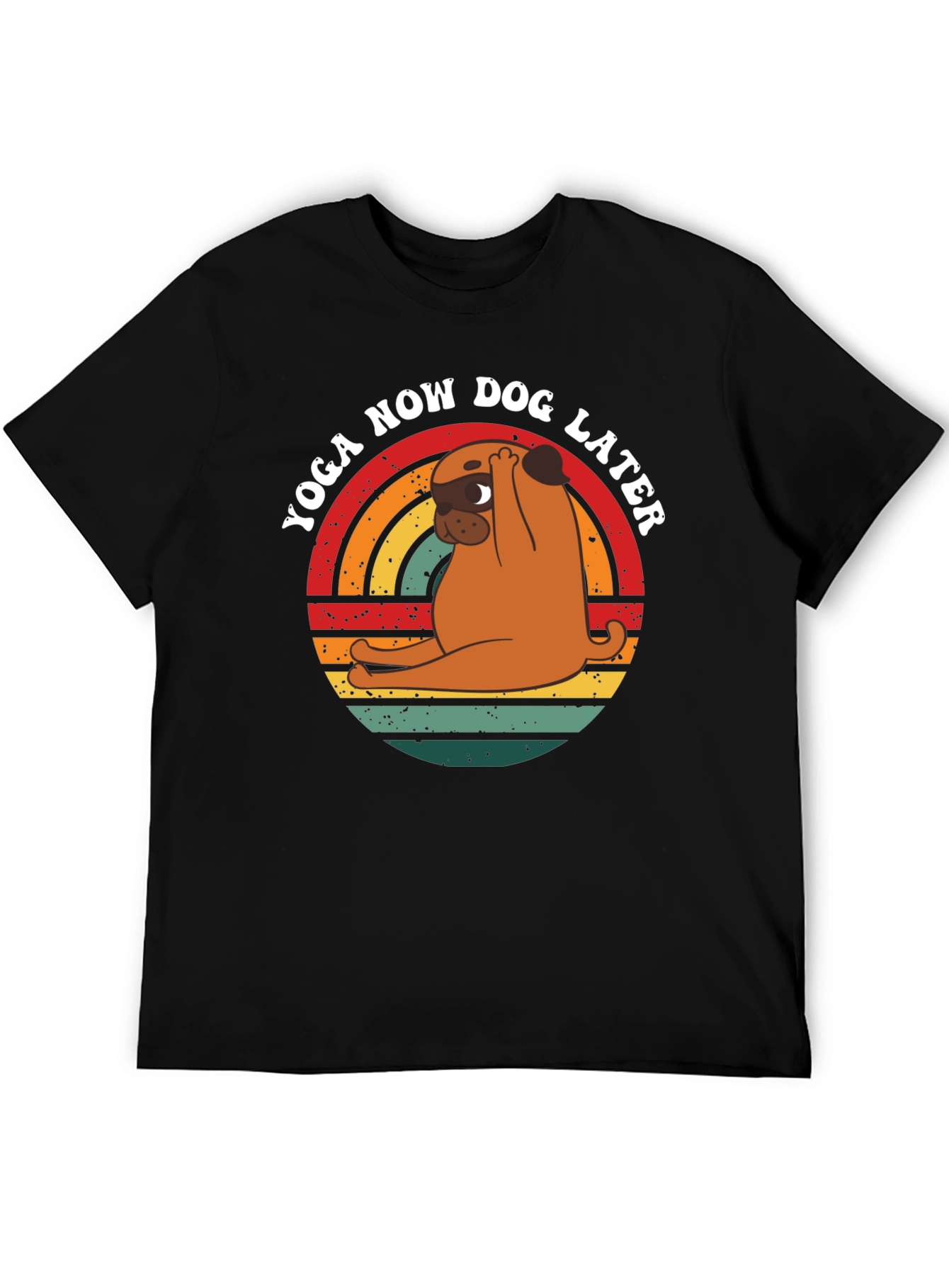Yoga Now Dog Later T-Shirt – Funny Pug Yoga Graphic Tee
