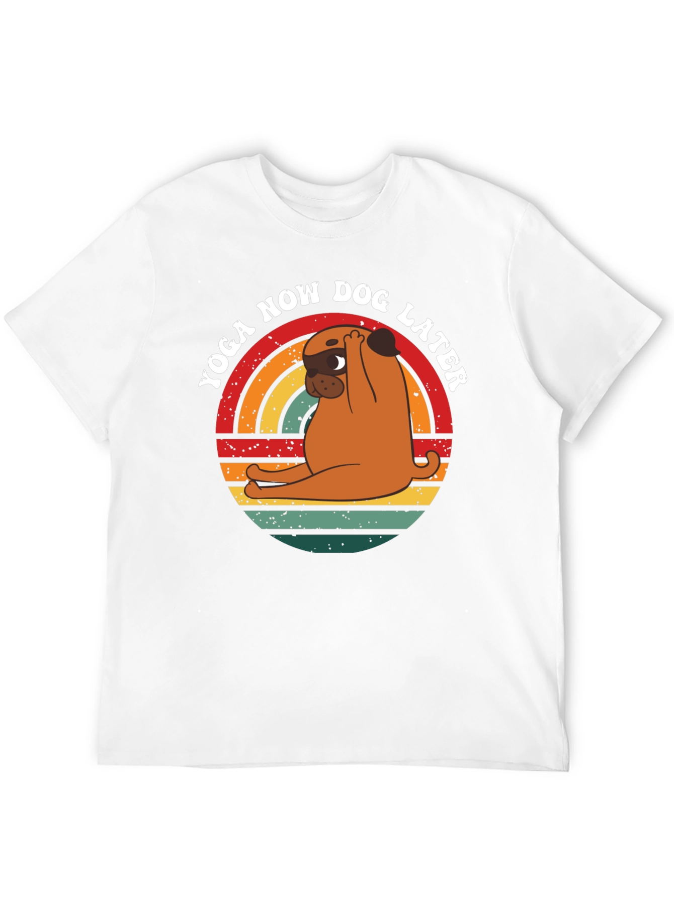 Yoga Now Dog Later T-Shirt – Funny Pug Yoga Graphic Tee