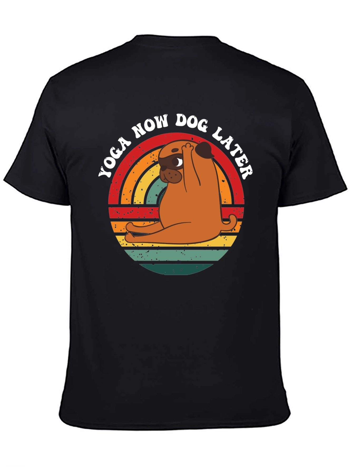 Yoga Now Dog Later T-Shirt – Funny Pug Yoga Graphic Tee