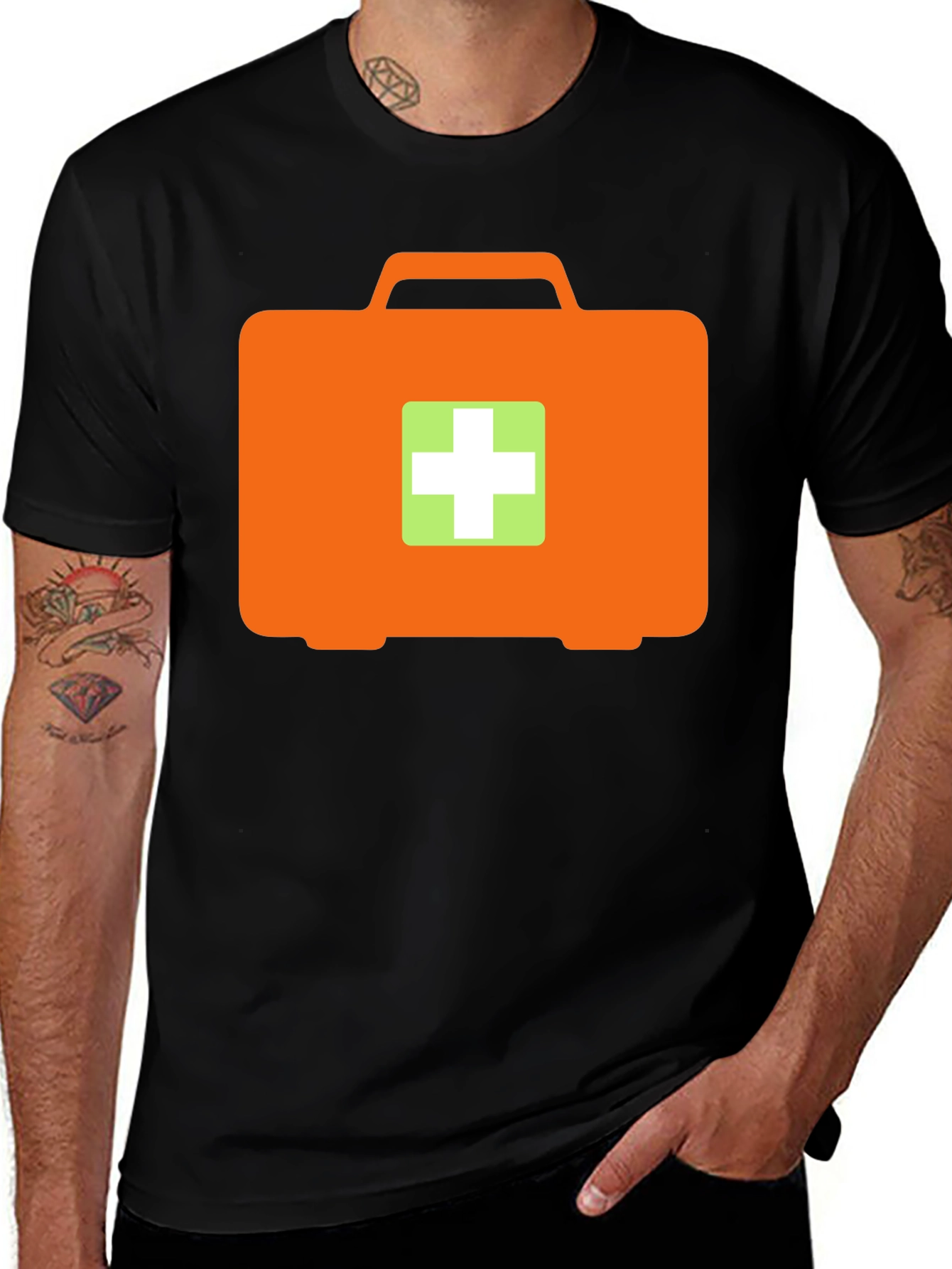 First Aid Kit T-Shirt - Black Medical Graphic Tee