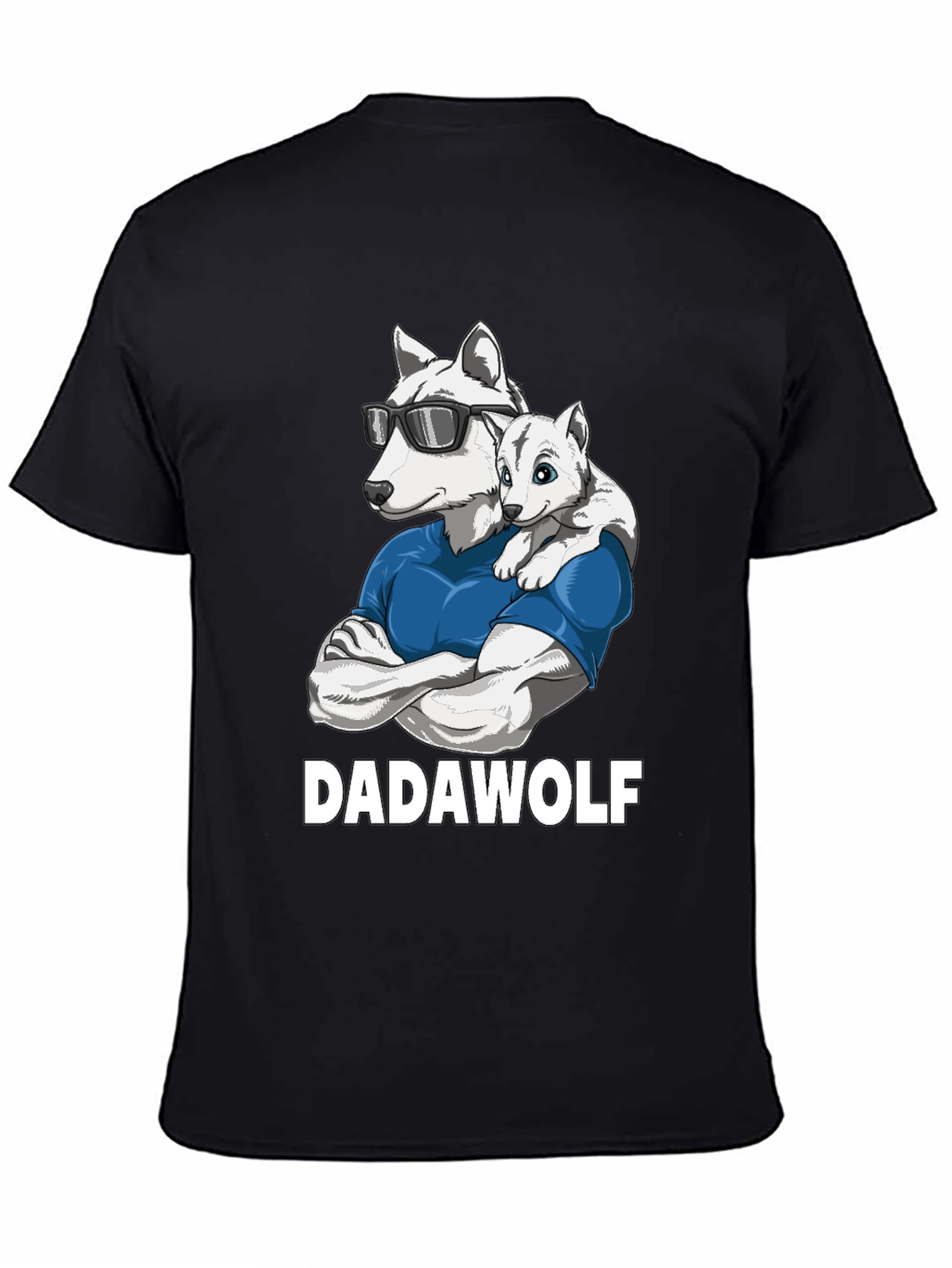 Dadawolf Graphic Tee - Cool Wolf Dad Shirt