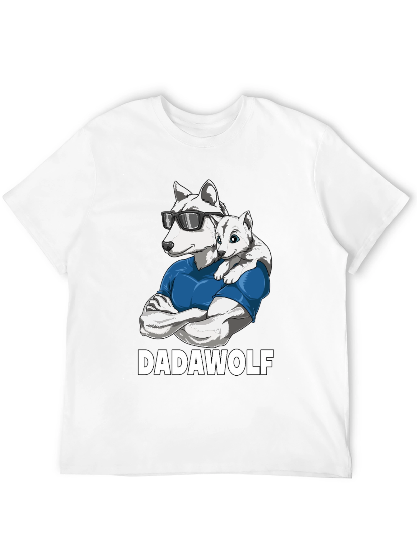 Dadawolf Graphic Tee - Cool Wolf Dad Shirt