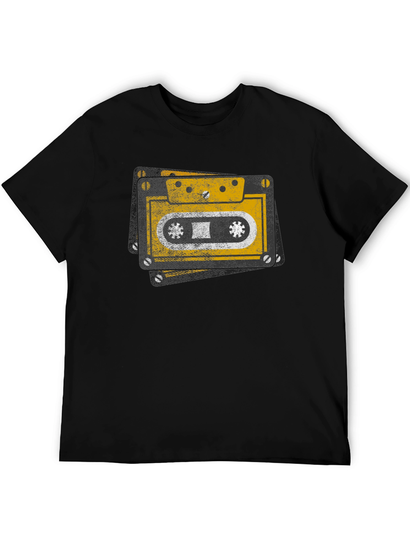 Retro Cassette Tape Graphic T-Shirt - Black