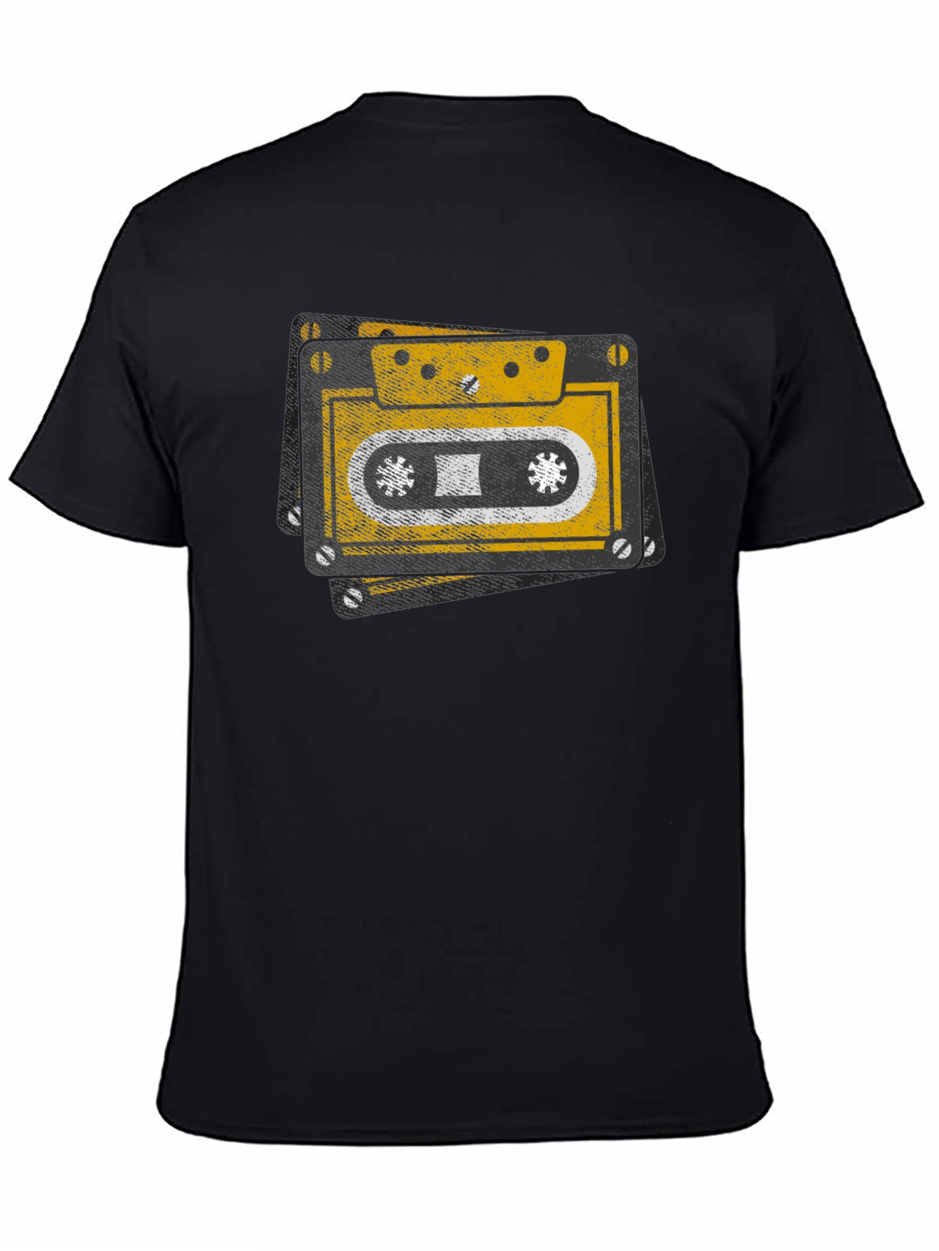 Retro Cassette Tape Graphic T-Shirt - Black