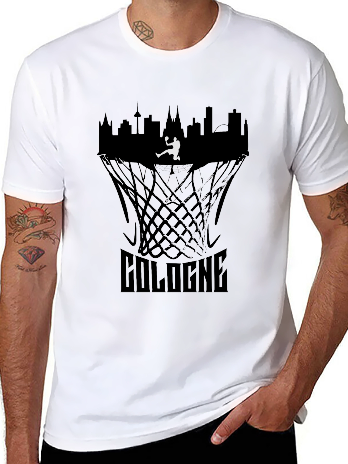 Cologne Basketball T-Shirt - City Skyline Graphic Tee