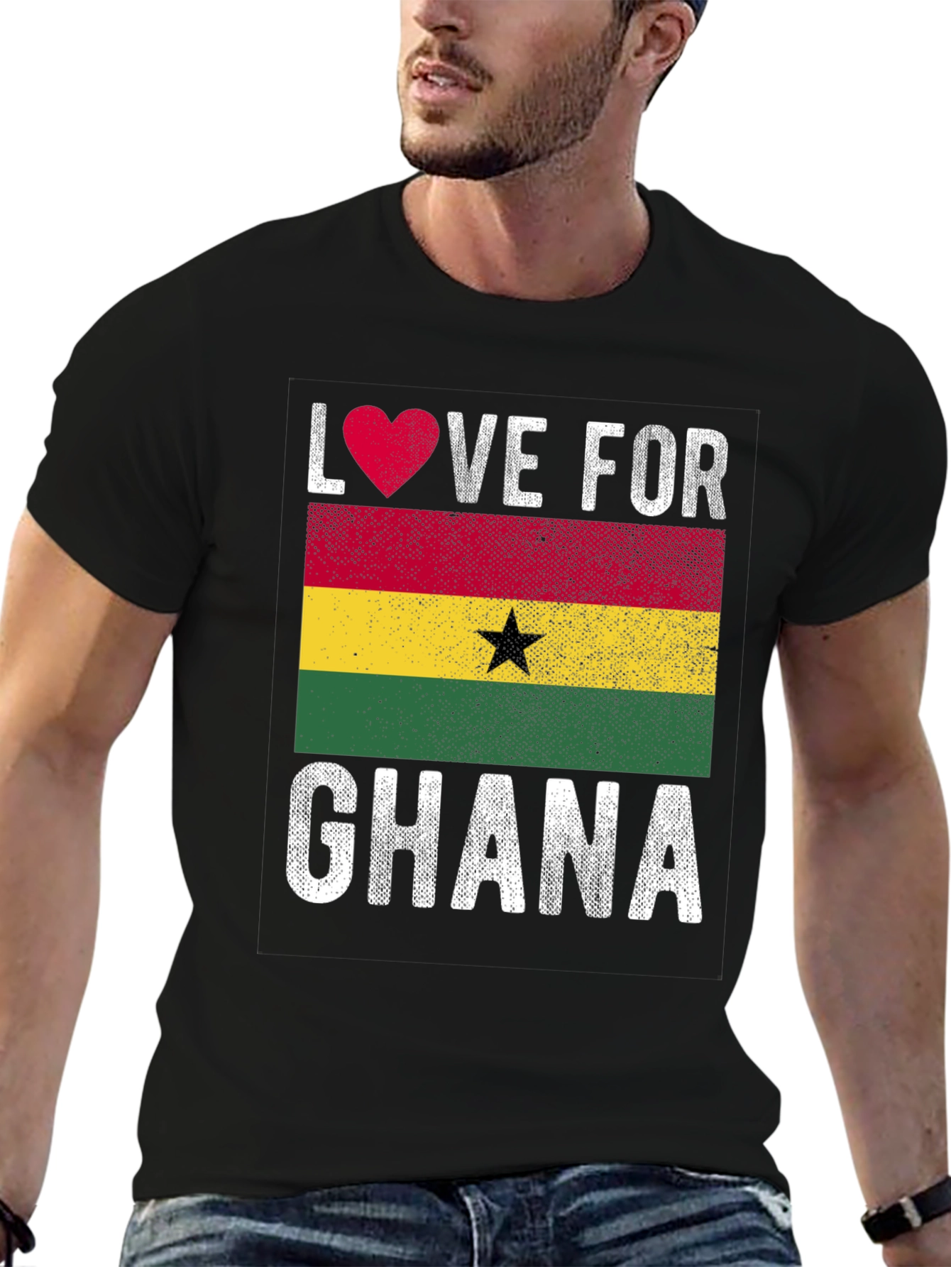 Ghana Love T-Shirt - Patriotic Ghana Flag Tee