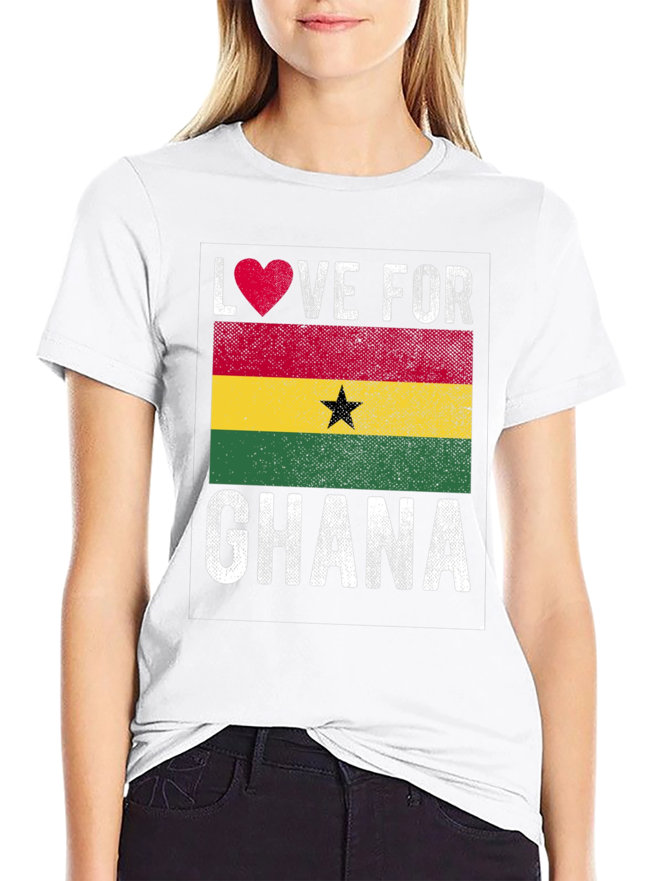Ghana Love T-Shirt - Patriotic Ghana Flag Tee