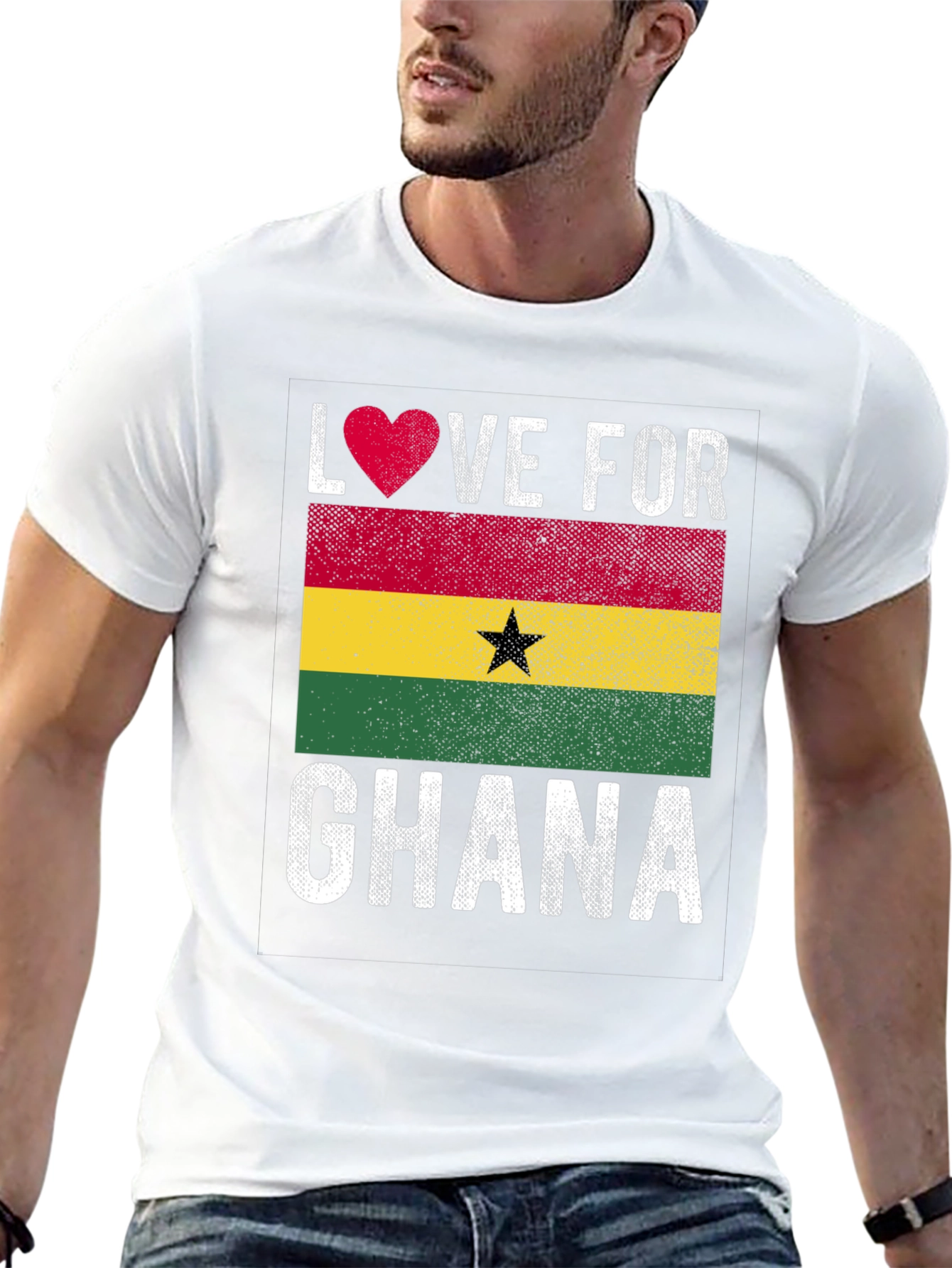Ghana Love T-Shirt - Patriotic Ghana Flag Tee