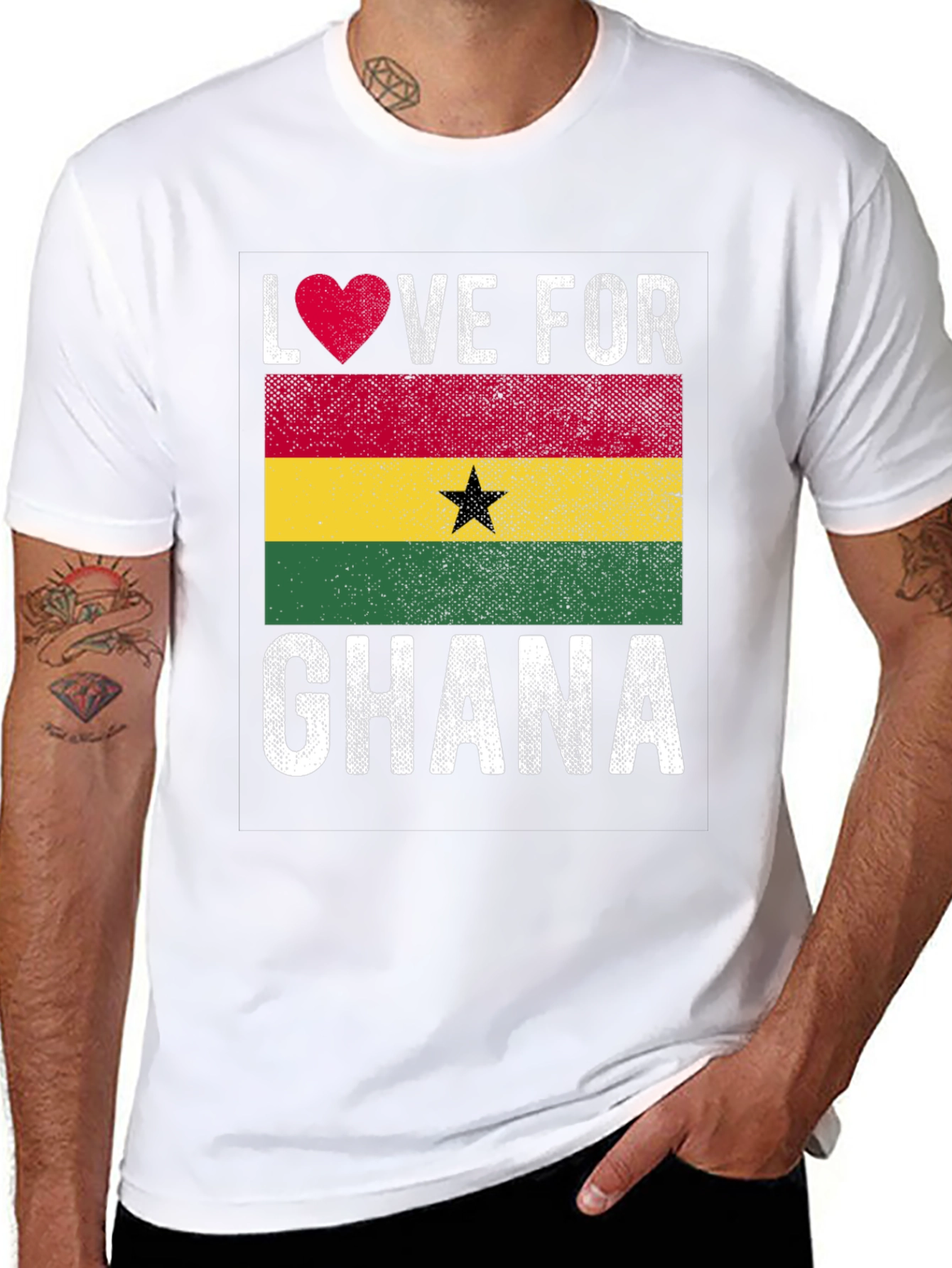 Ghana Love T-Shirt - Patriotic Ghana Flag Tee