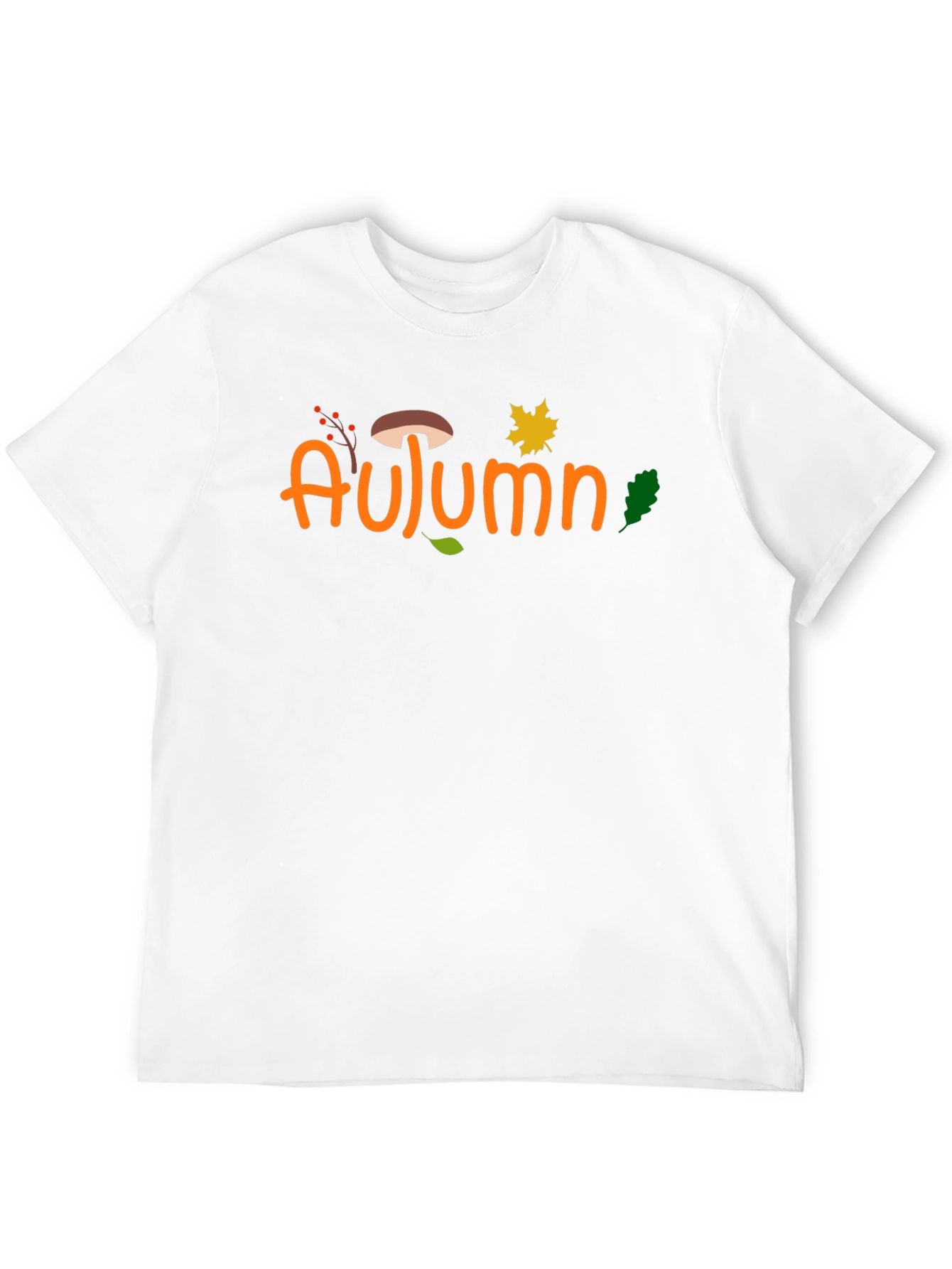 Autumn Graphic Print Black T-Shirt