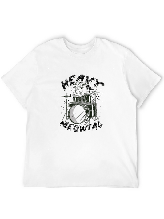 Heavy Meowtal Drum Kit Black T-Shirt
