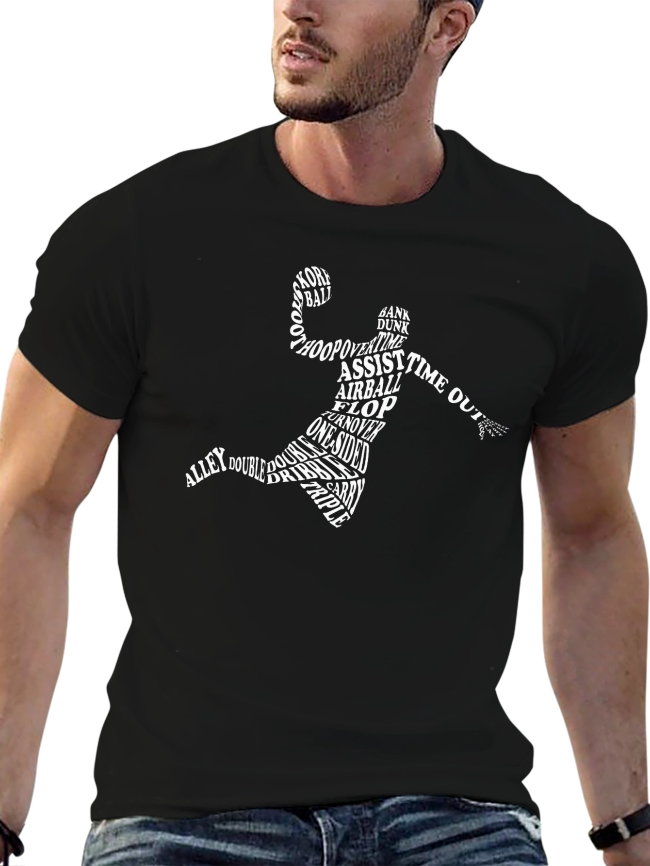 Basketball Word Art T-Shirt