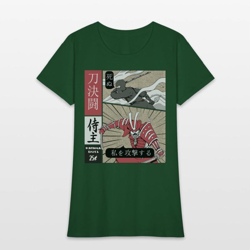 Samurai Vs shinobi Warrior Comic Strip style