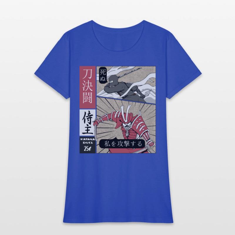 Samurai Vs shinobi Warrior Comic Strip style