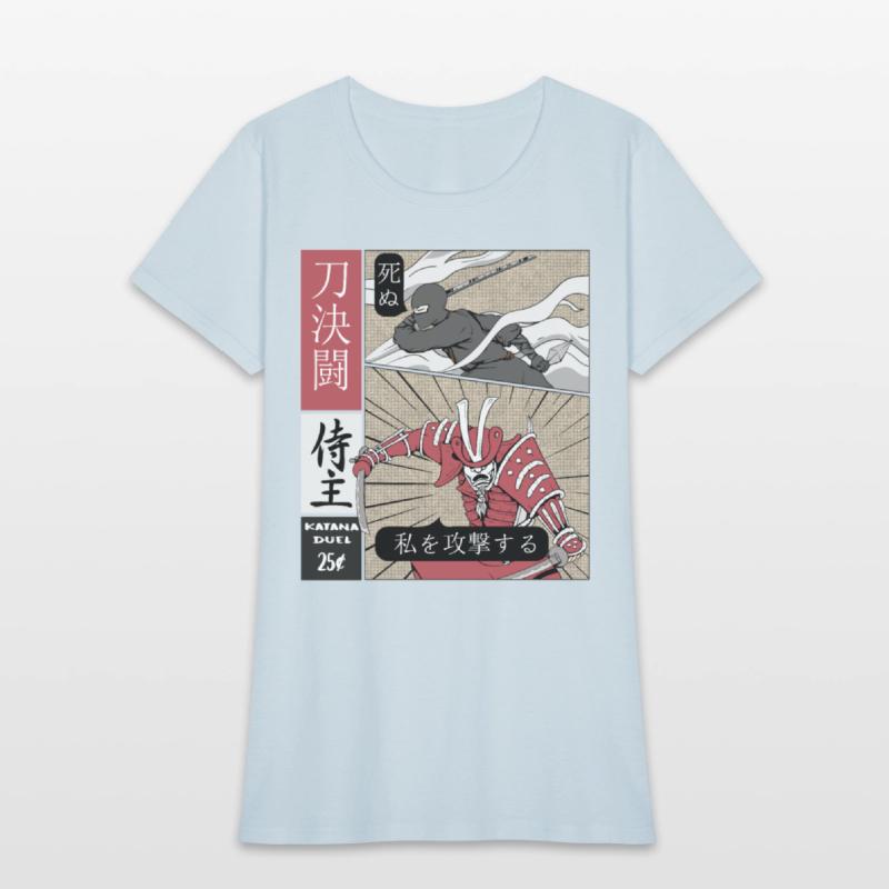 Samurai Vs shinobi Warrior Comic Strip style