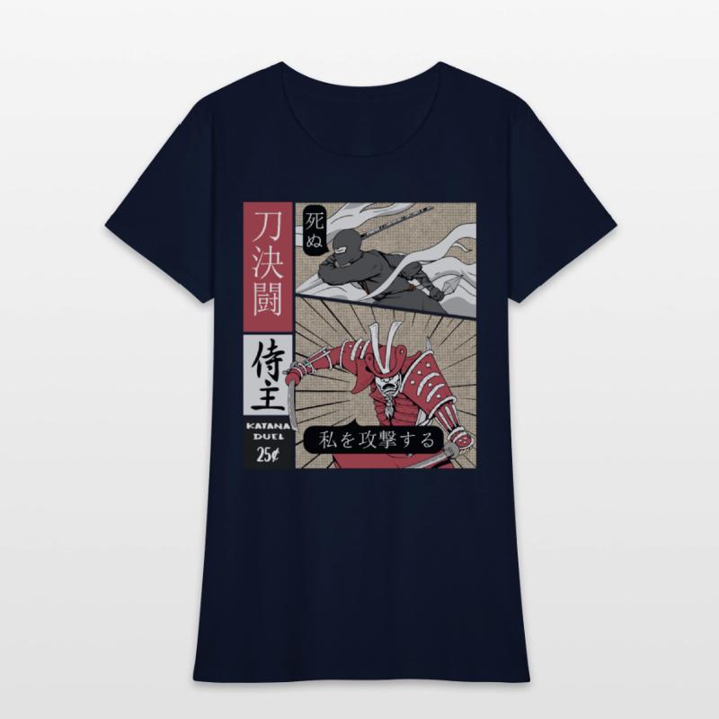 Samurai Vs shinobi Warrior Comic Strip style