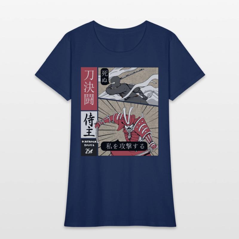 Samurai Vs shinobi Warrior Comic Strip style