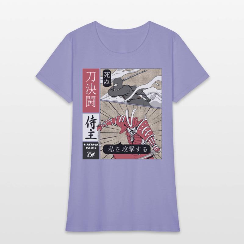 Samurai Vs shinobi Warrior Comic Strip style