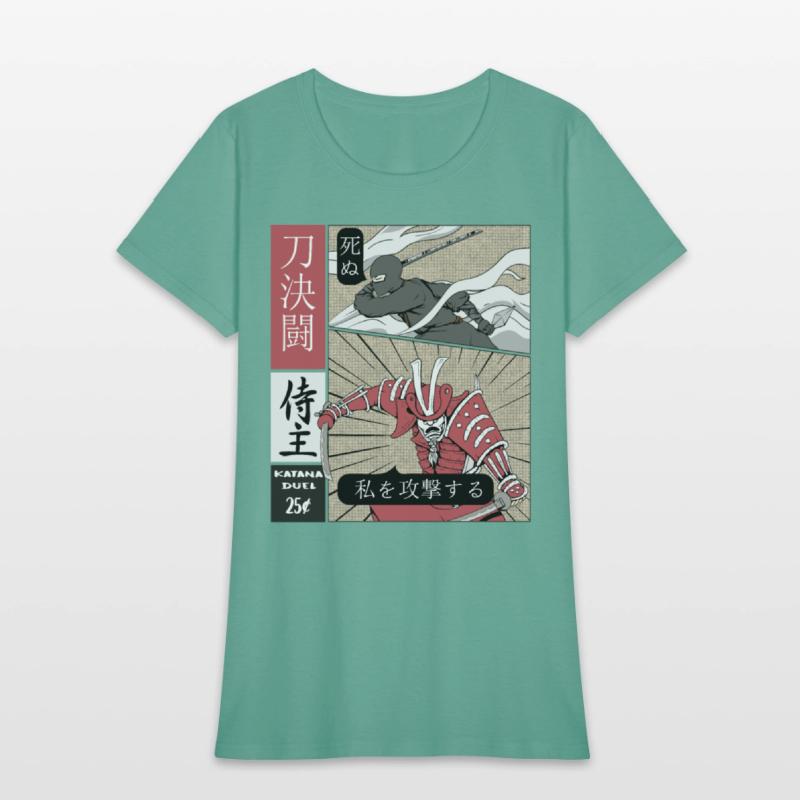 Samurai Vs shinobi Warrior Comic Strip style