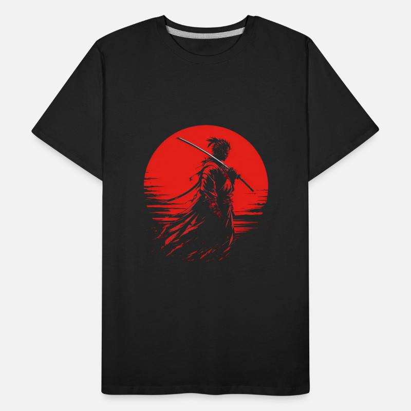 Samurai Warrior Under the Blood Moon