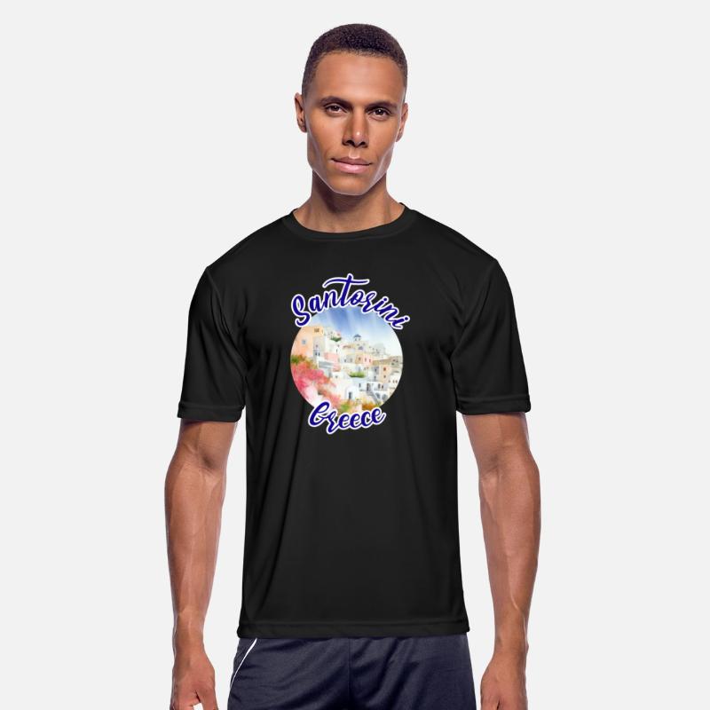 Santorini Greece Watercolor Landscape