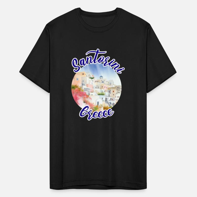 Santorini Greece Watercolor Landscape