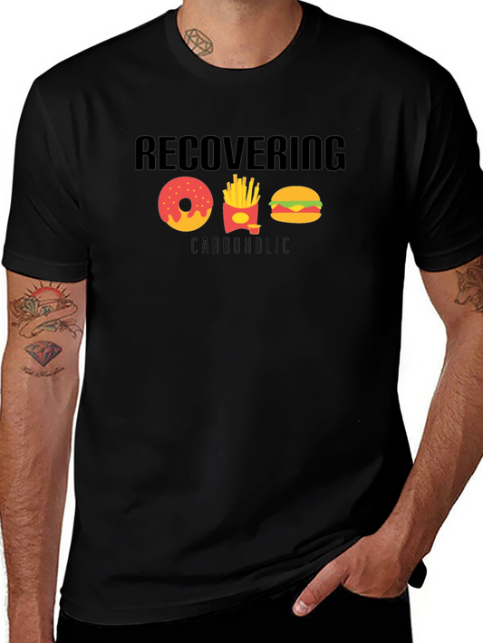 Recovering Carboholic Black T-Shirt