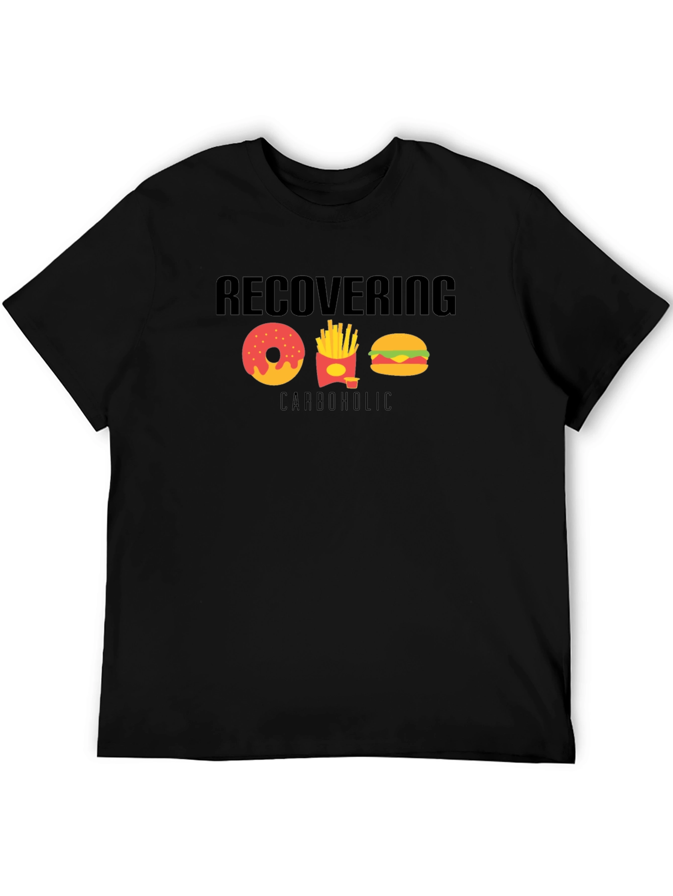 Recovering Carboholic Black T-Shirt
