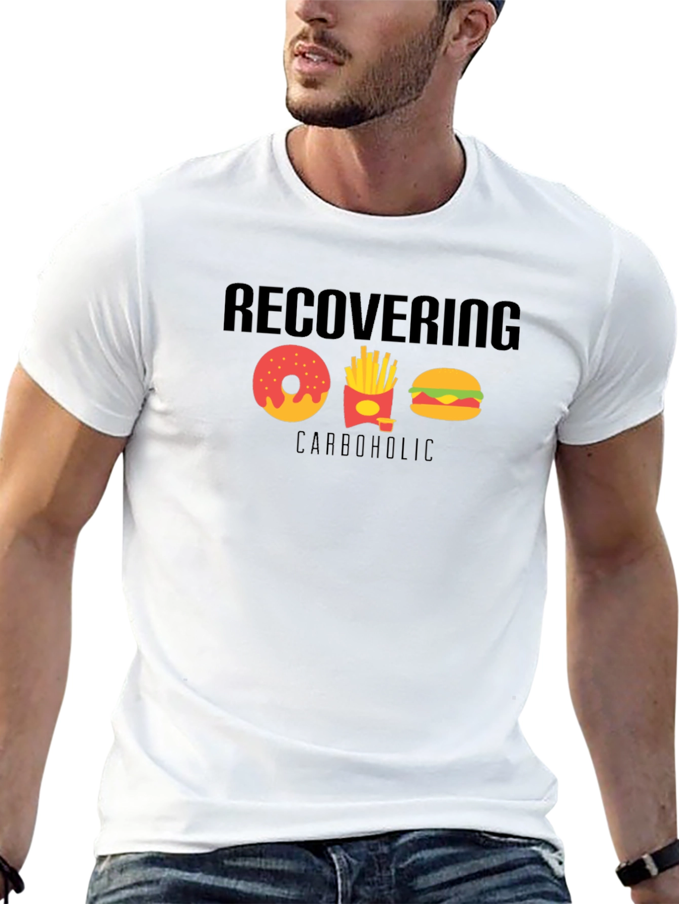 Recovering Carboholic Black T-Shirt