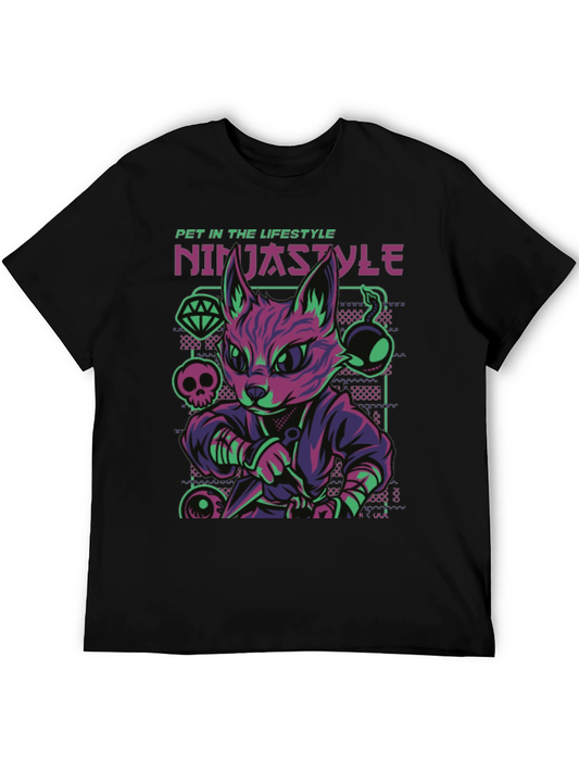 Ninja Cat Graphic Tee - Pet In The Lifestyle Design