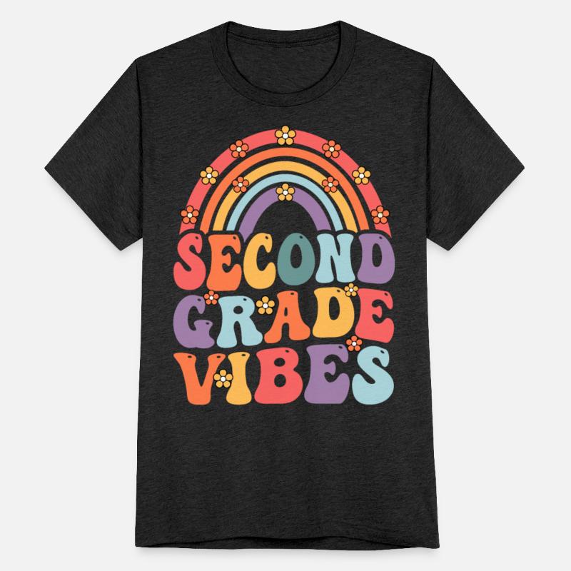 Second Grade Vibes Boho Rainbow Back To School