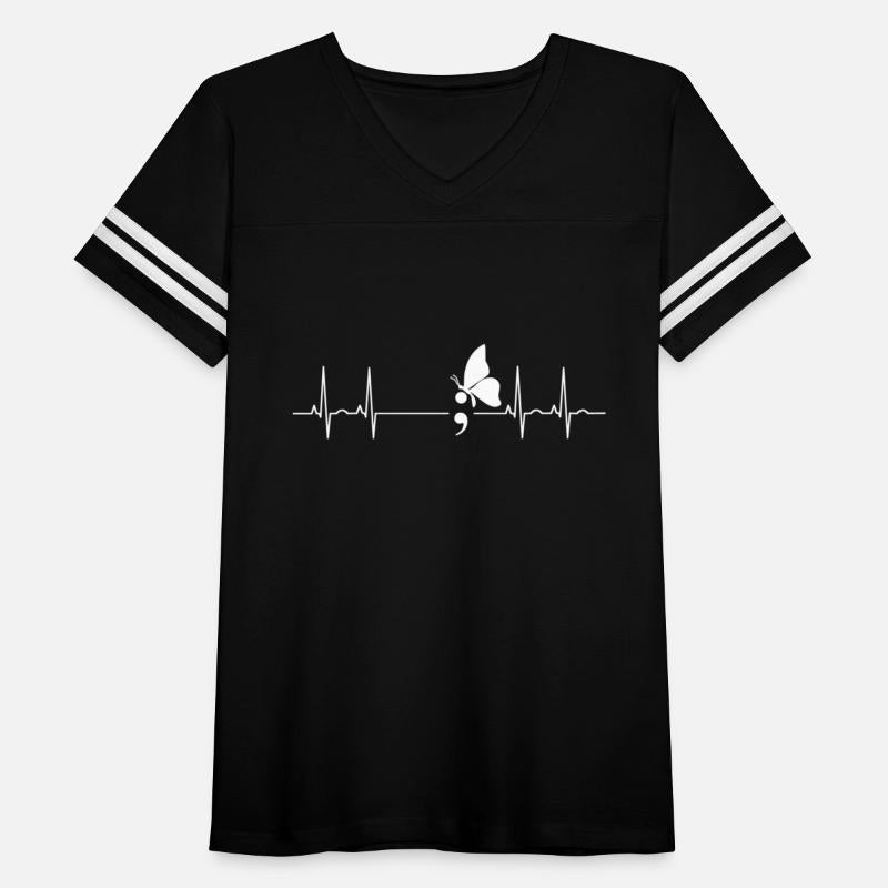 Semicolon Heartbeat Butterfly Depression