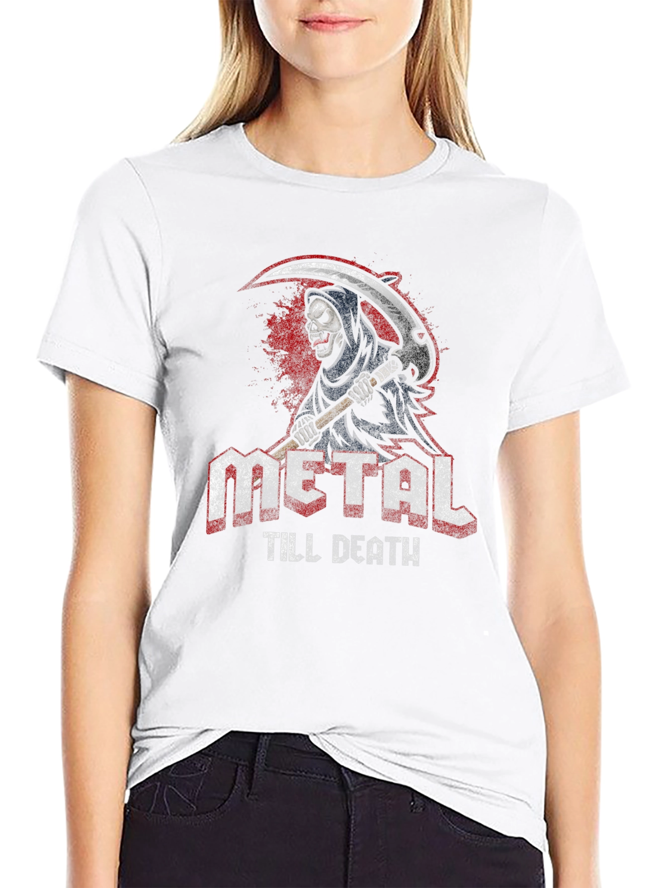 Metal Till Death Reaper Graphic T-Shirt