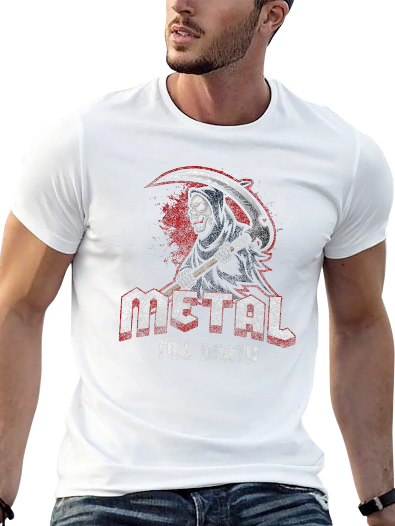 Metal Till Death Reaper Graphic T-Shirt