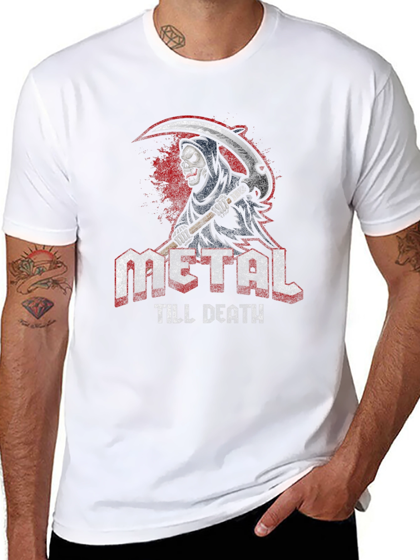Metal Till Death Reaper Graphic T-Shirt