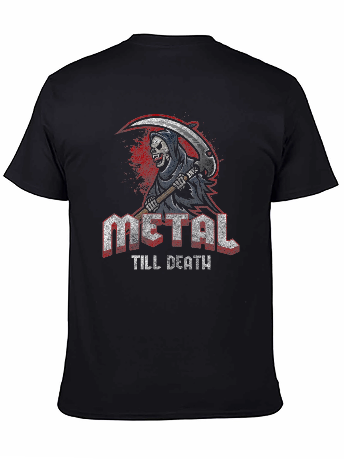 Metal Till Death Reaper Graphic T-Shirt