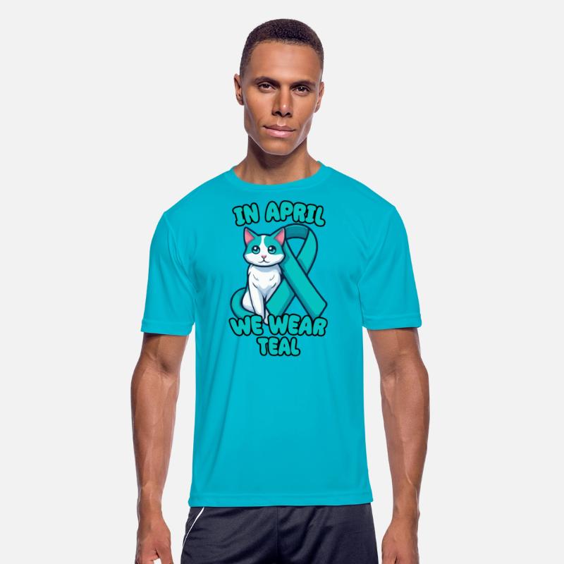 Sexual Assault Awareness Teal Ribbon With Cat