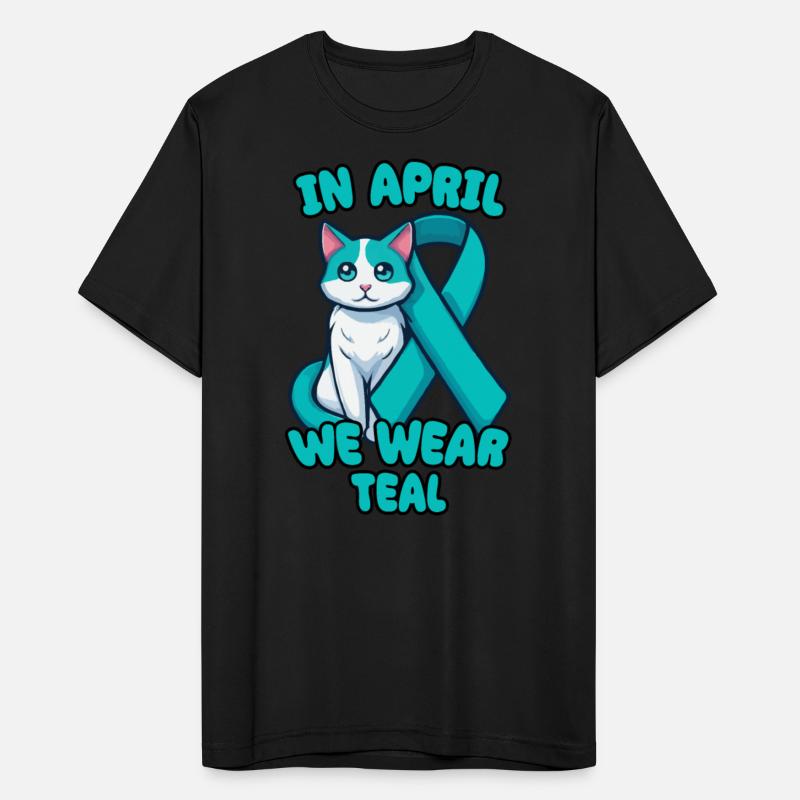 Sexual Assault Awareness Teal Ribbon With Cat
