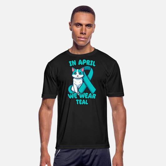 Sexual Assault Awareness Teal Ribbon With Cat