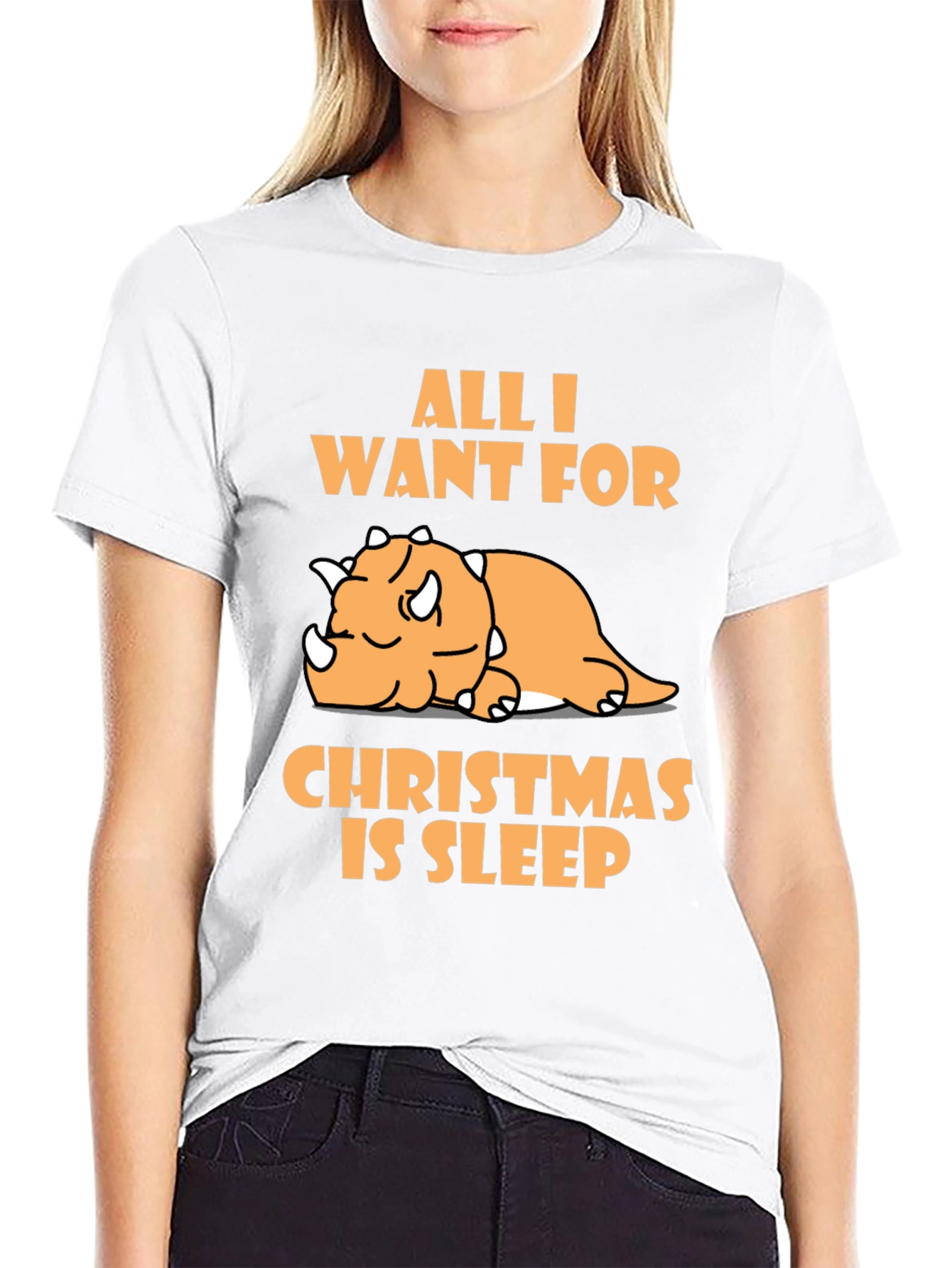 Sleepy Dino Christmas T-Shirt