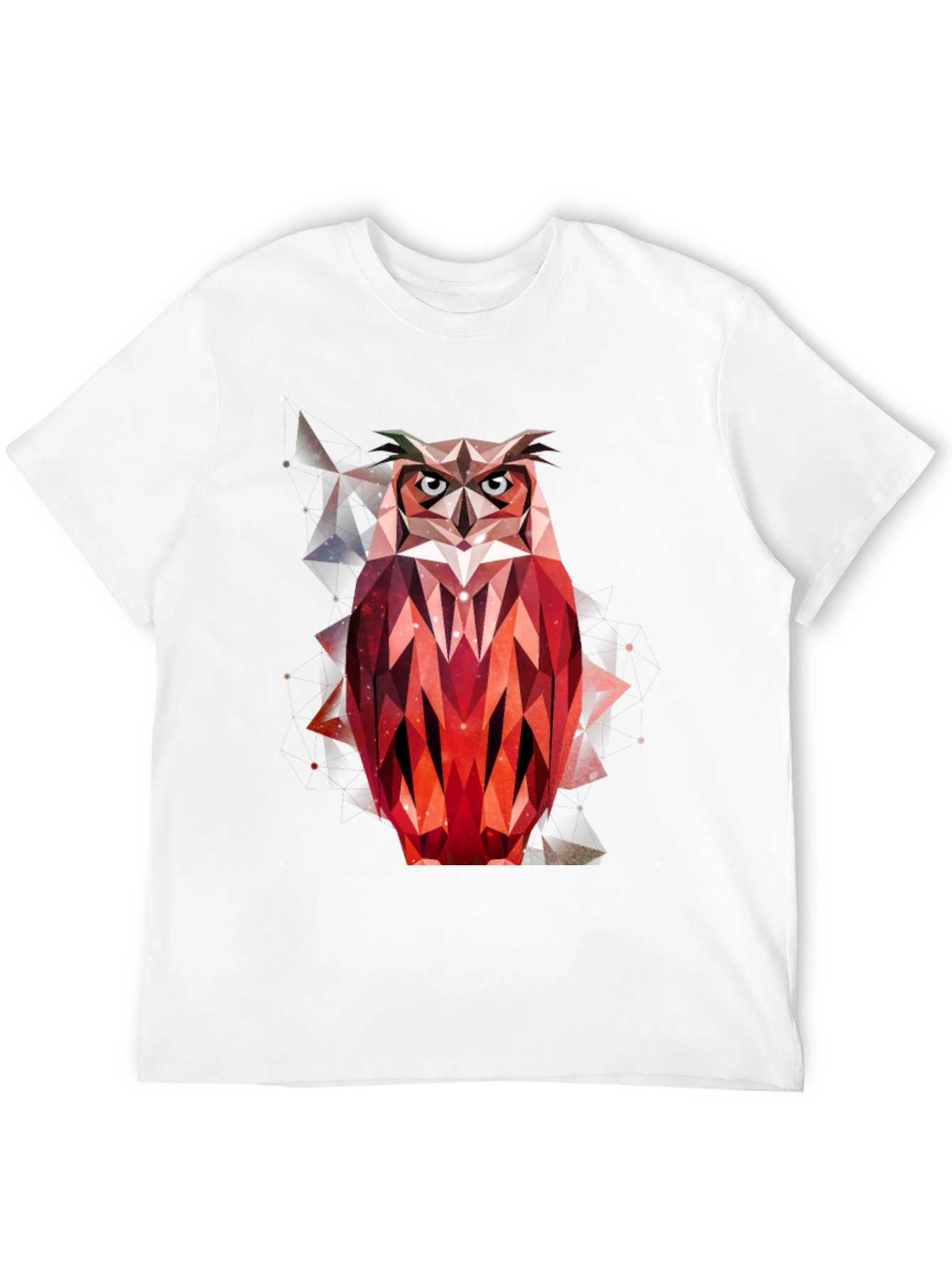 Geometric Owl Graphic T-Shirt - Mens Black Tee
