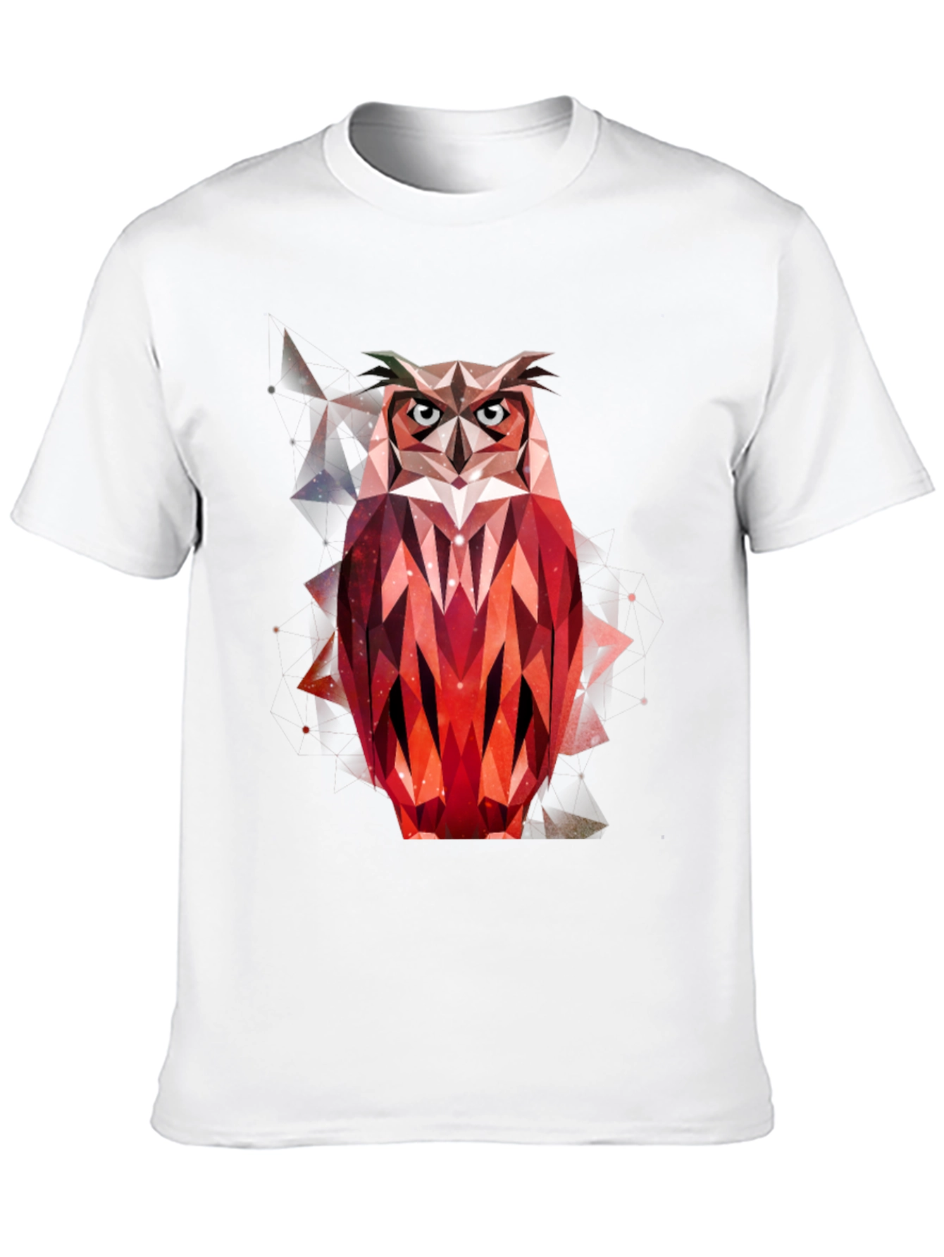 Geometric Owl Graphic T-Shirt - Mens Black Tee