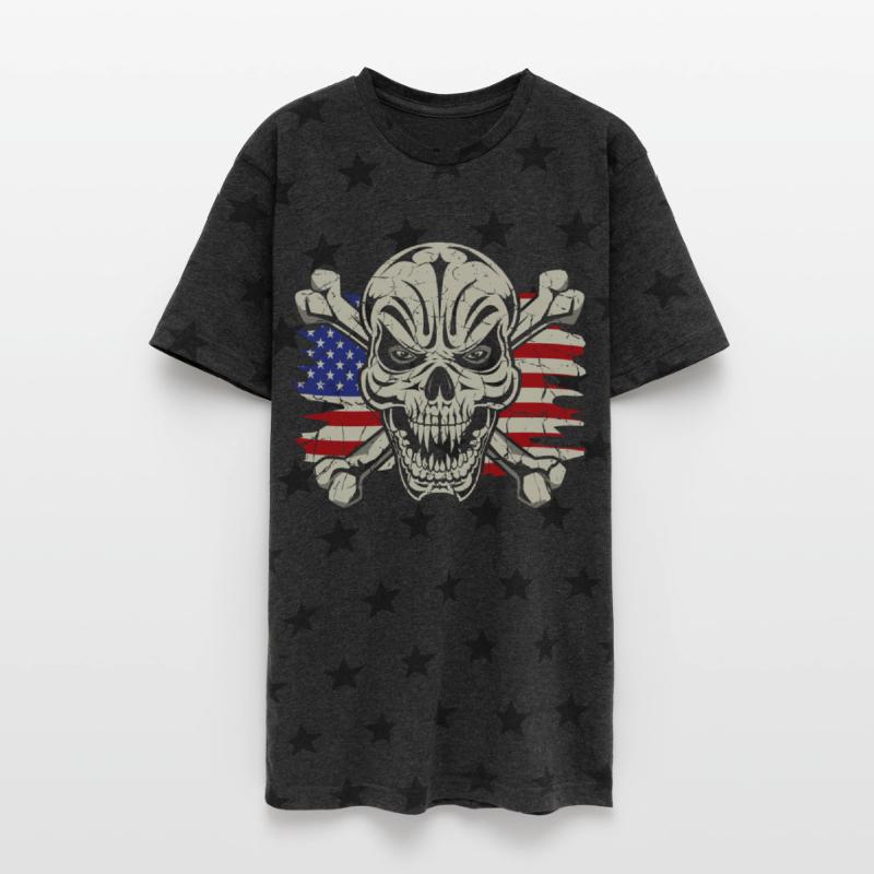 Skull Crossbones USA Flag