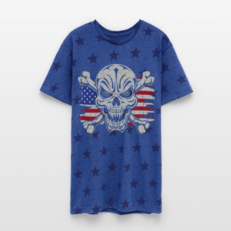 Skull Crossbones USA Flag