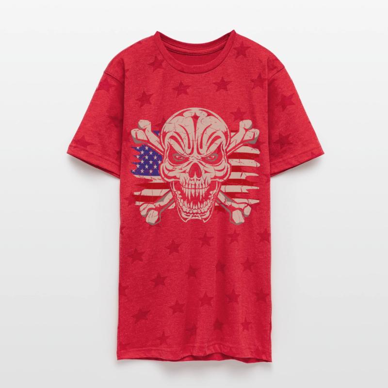 Skull Crossbones USA Flag