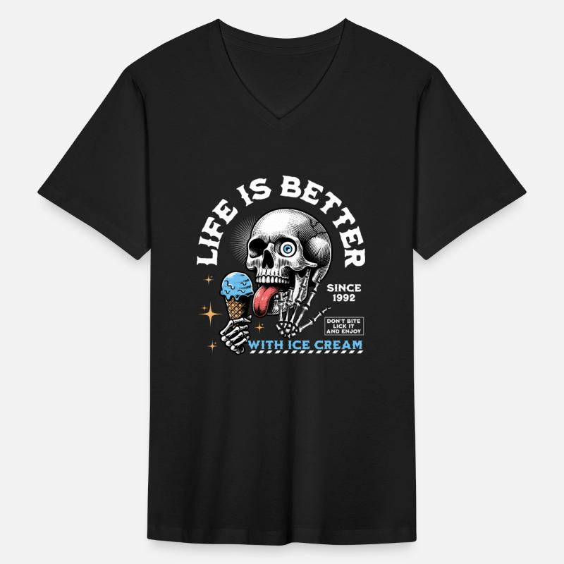 Skull enjoying ice cream