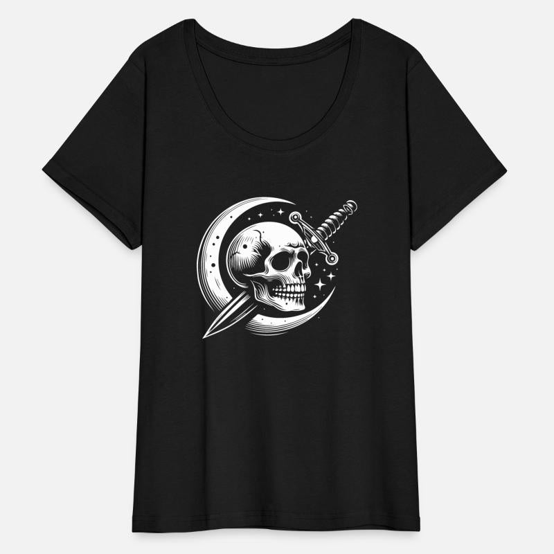 Skull with roses and moon