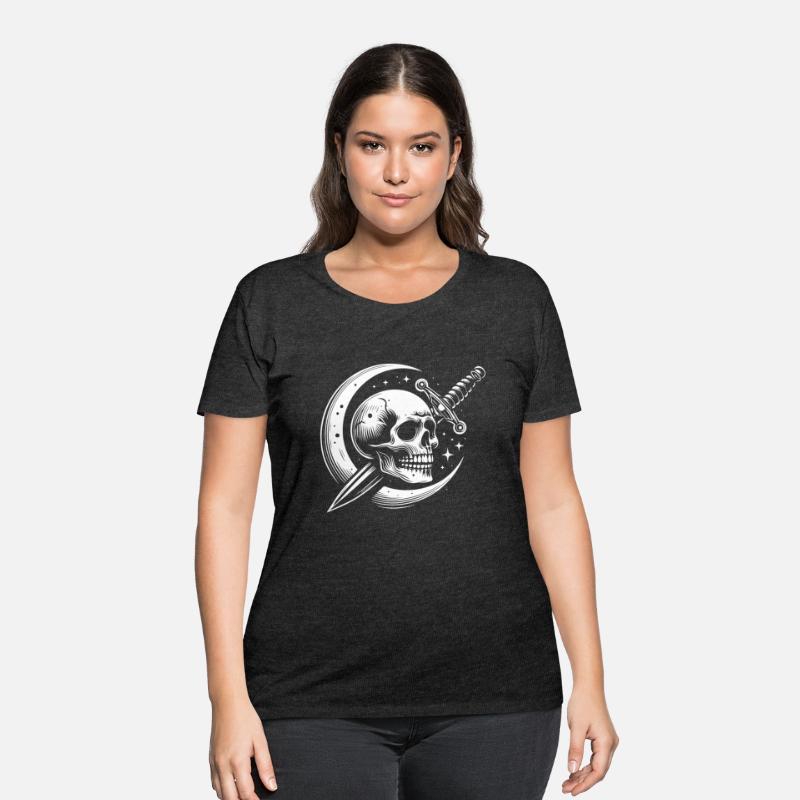Skull with roses and moon