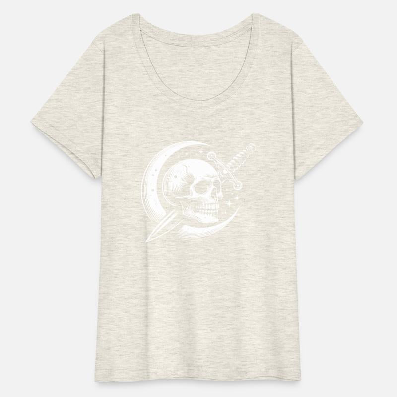 Skull with roses and moon