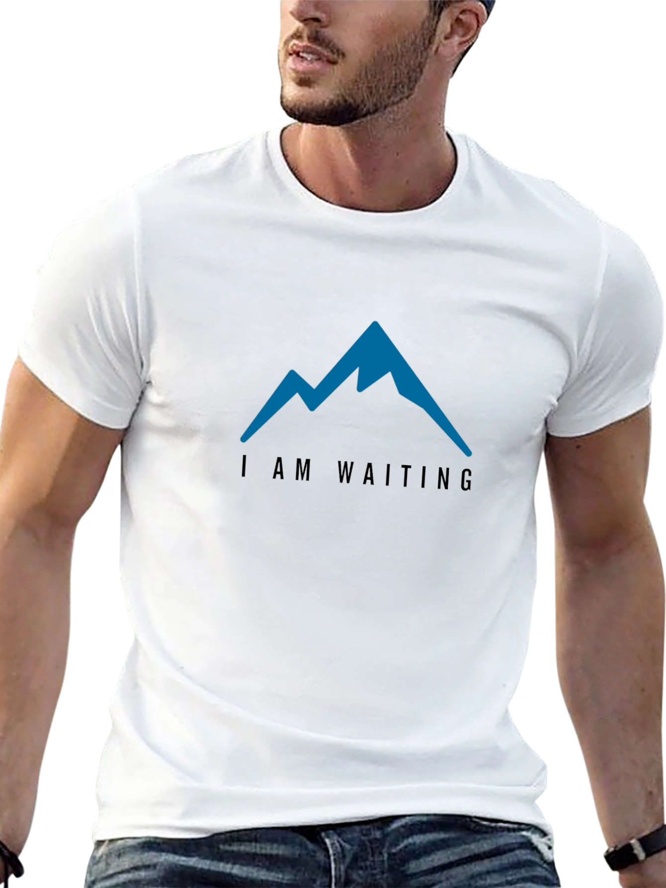 I am Waiting Mountain Tee - Mens Black T-Shirt